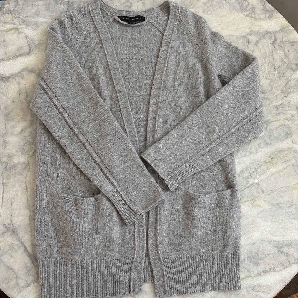 Skull Cashmere | Heather Gray 100% Cashmere Cardigan Sweater